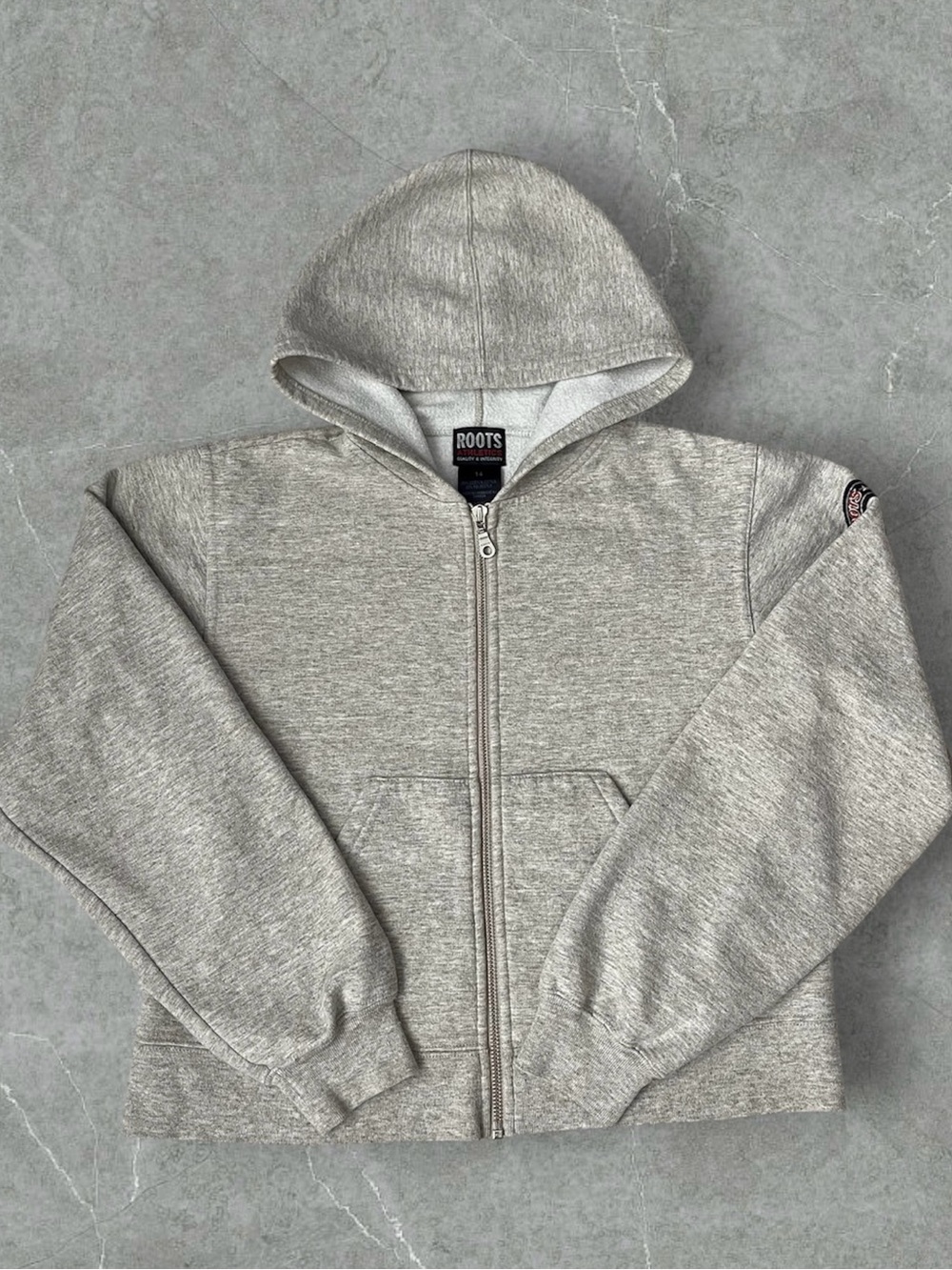 Roots Light Grey Full-Zip Hoodie